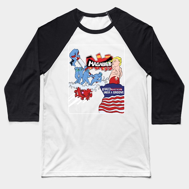 Magabrain Trumpadelic Baseball T-Shirt by dave-ulmrolls